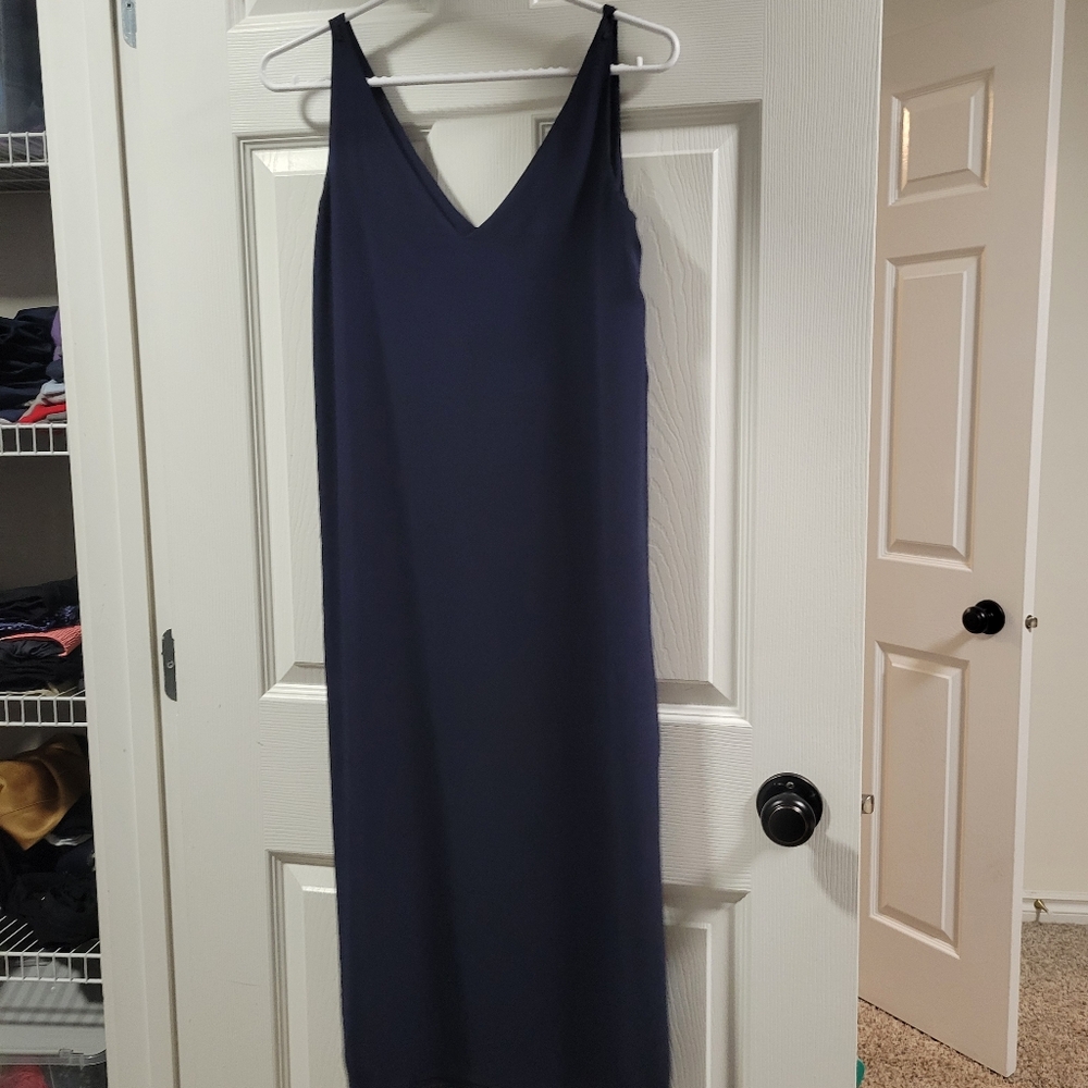 Babaton Navy Blue Midi Dress Xs